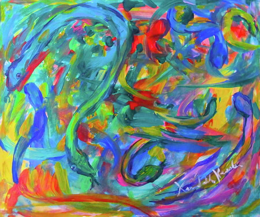 Serpent Swirl Painting by Kendall Kessler