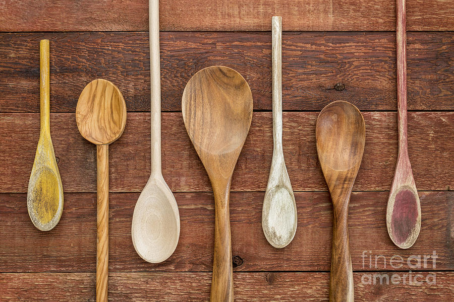 Set Of Wooden Spoons Photograph by Marek Uliasz