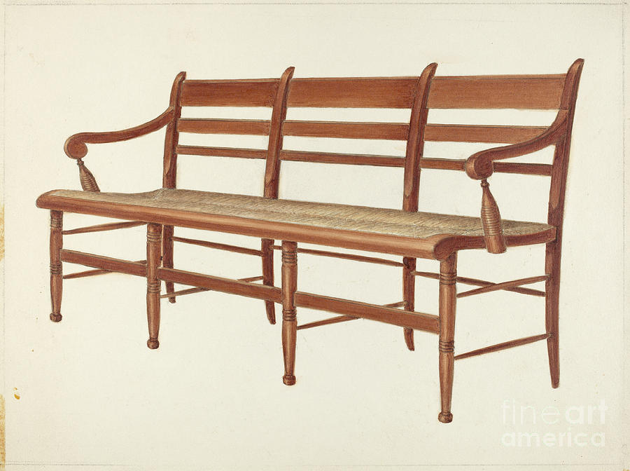 Settee Drawing by American 20th Century Fine Art America