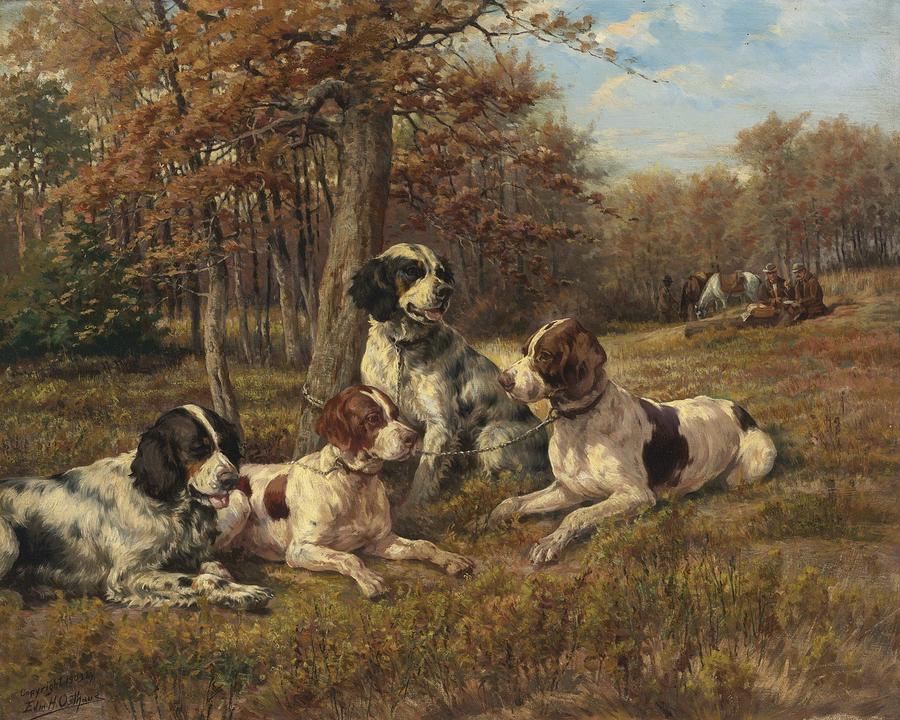 Setters At Rest Painting by Celestial Images