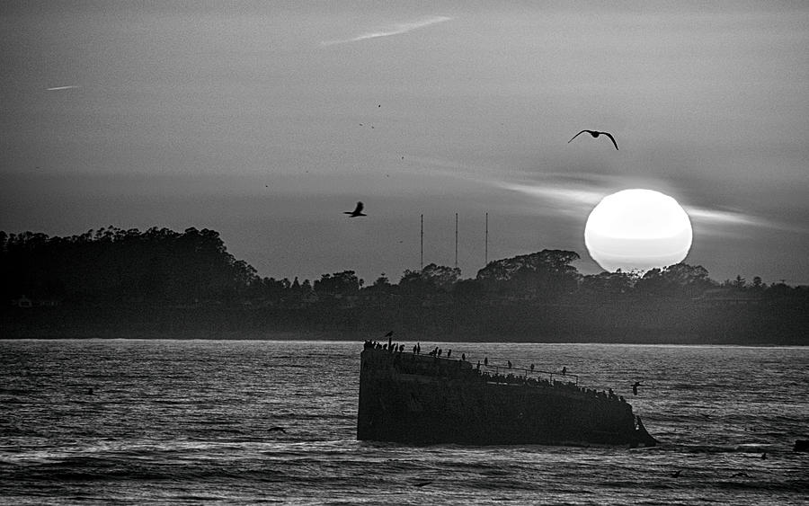 Setting Sun Sinking Ship Photograph by AJ Schibig