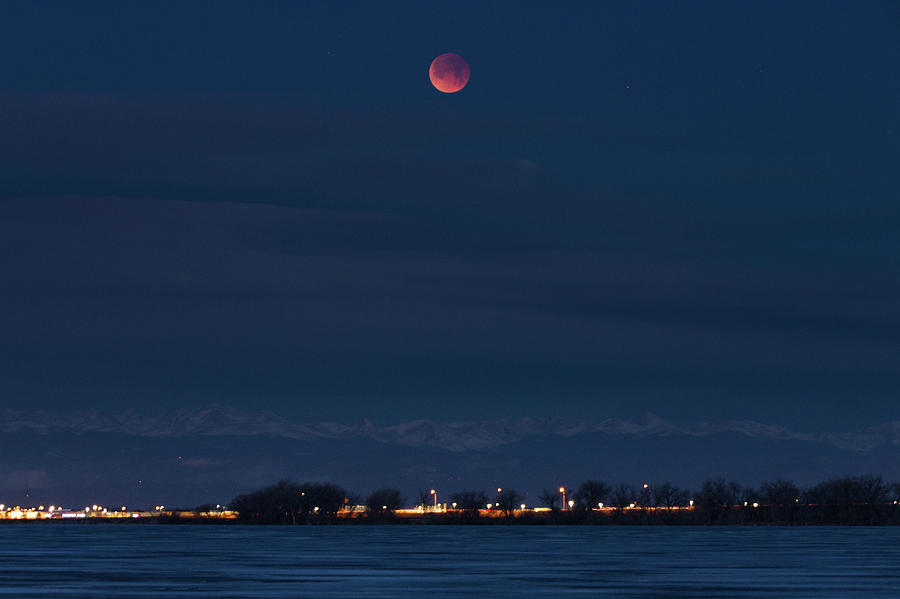 Setting Blood Moon Photograph by Tony Hake