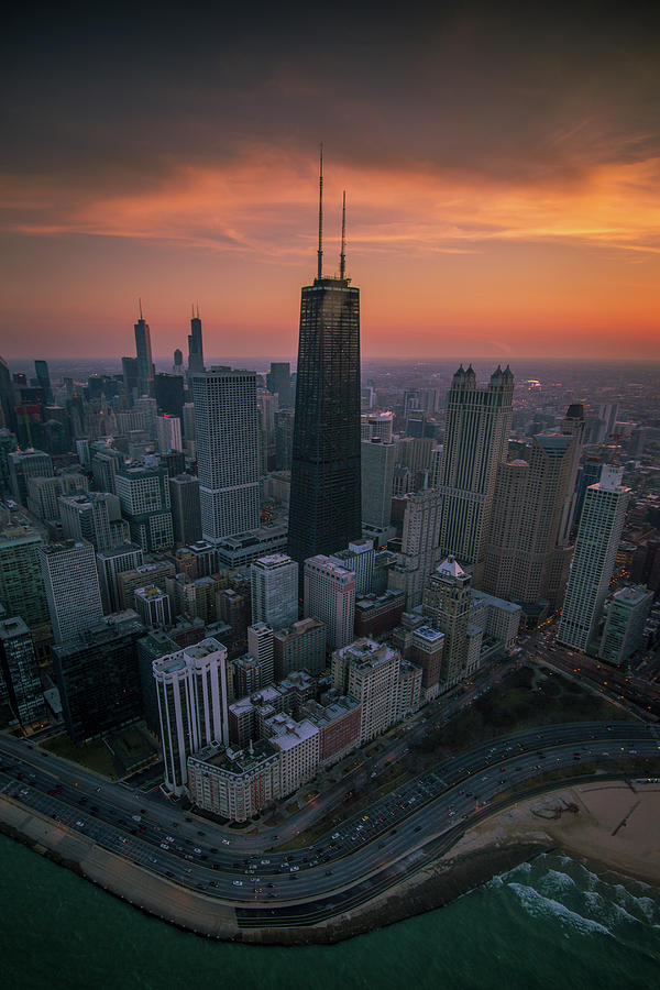 Setting on Chicago Photograph by Josh Eral