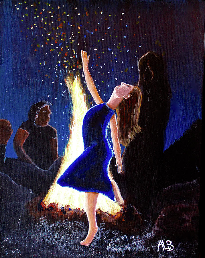 Setting on fire Painting by April Burton