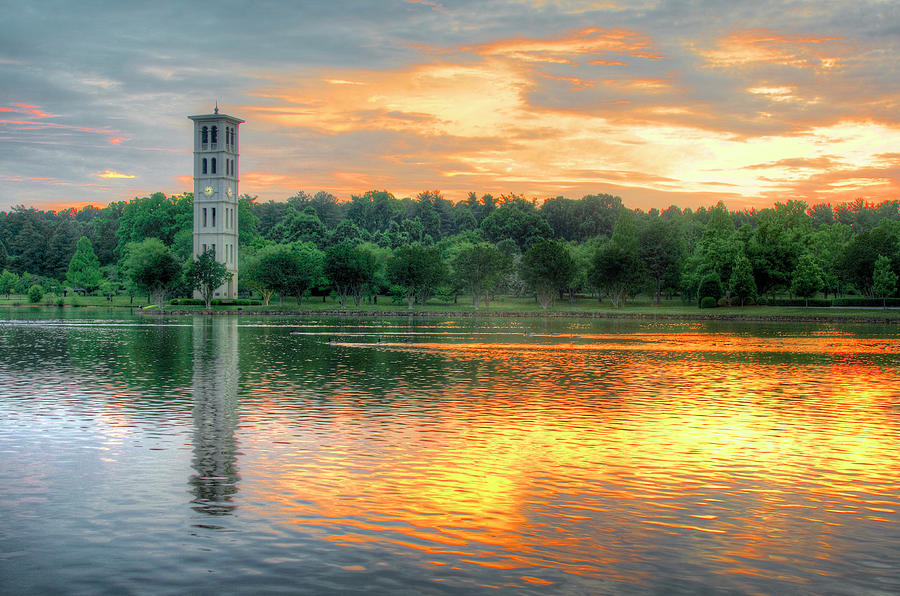 Setting Sun at the Bell Tower Photograph by Blaine Owens