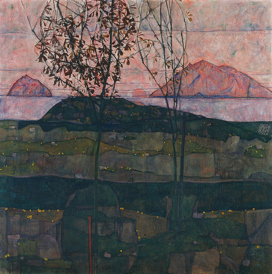 Setting Sun, from 1913 Painting by Egon Schiele