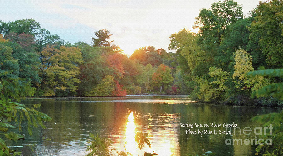 Setting Sun on the River Charles Photograph by Rita Brown