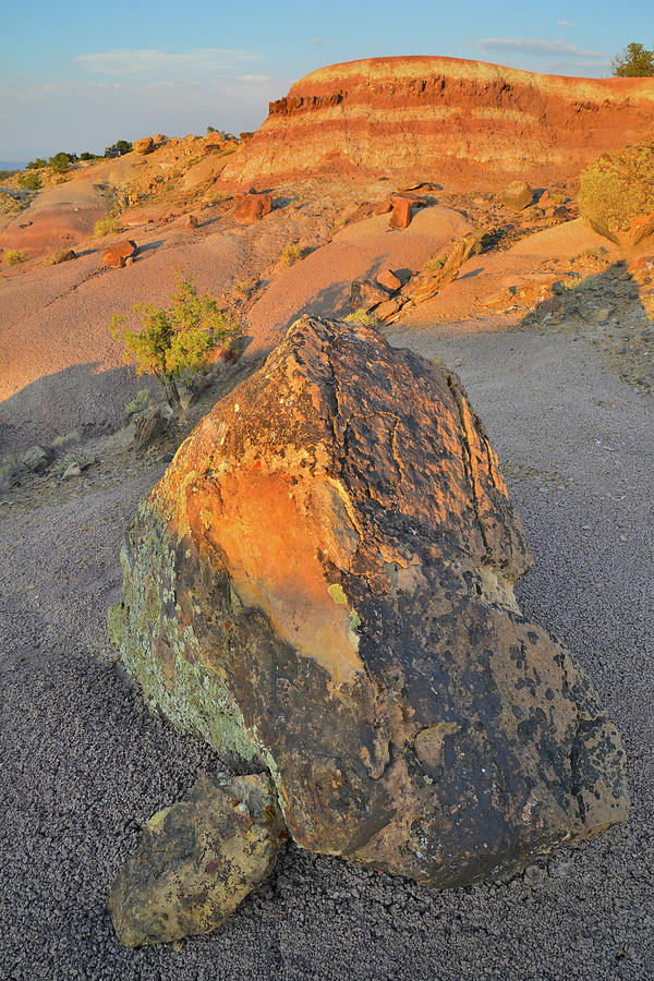 Setting Sunlight on Boulders and Dunes along Little Park Road Photograph by Ray Mathis