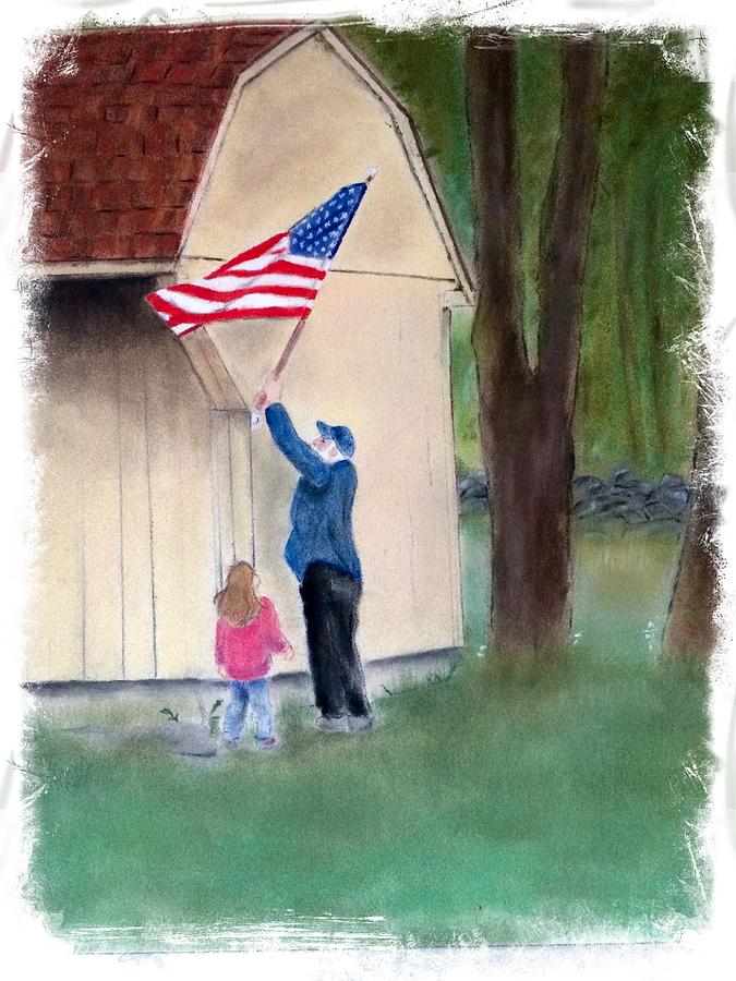 setting up the flag by Barbara Gulotta setting up the flag by Barbara Gulotta