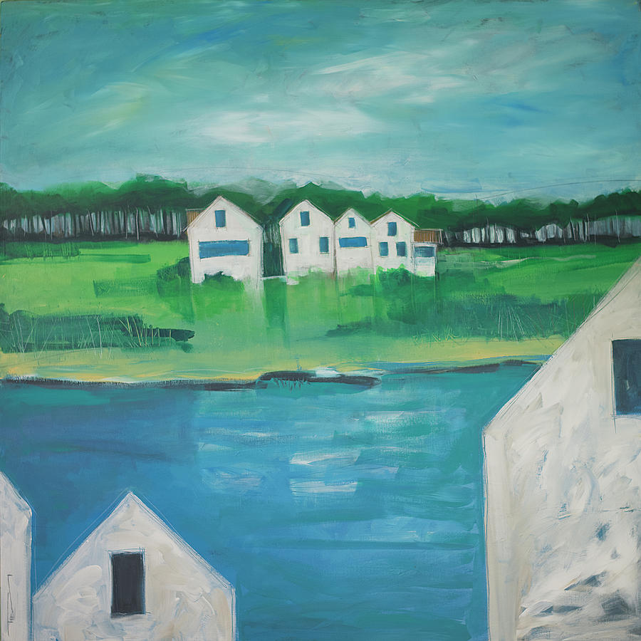 Settlement By Lake Painting by Tim Nyberg