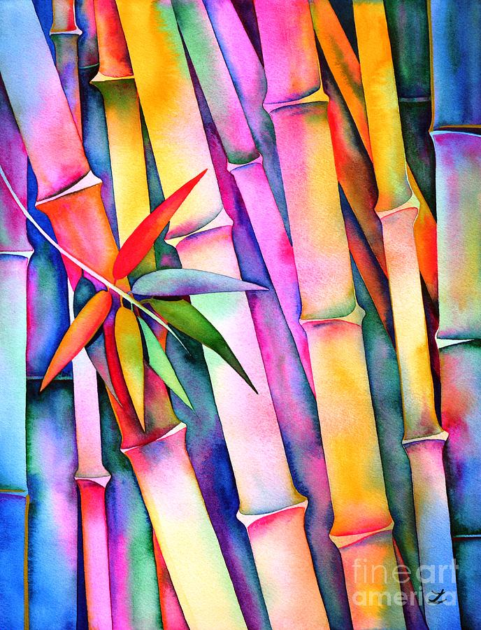 Seven Leaves of Bamboo 2 Painting by Zaira Dzhaubaeva