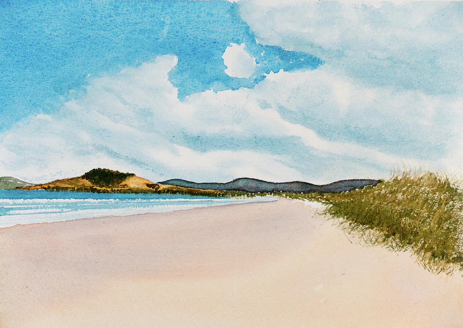 Seven Mile Beach on a calm, sunny day Painting by Dorothy Darden