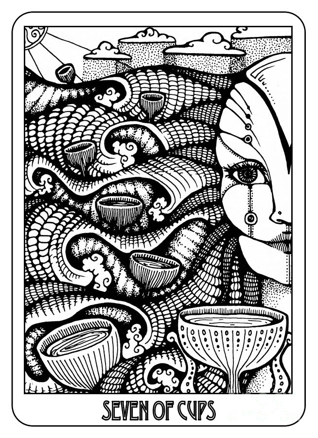 Seven Of Cups Drawing - Seven of Cups by Jaeme Case