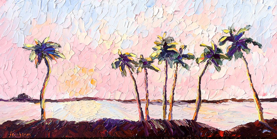 Seven Palms Painting by Carrie Jacobson
