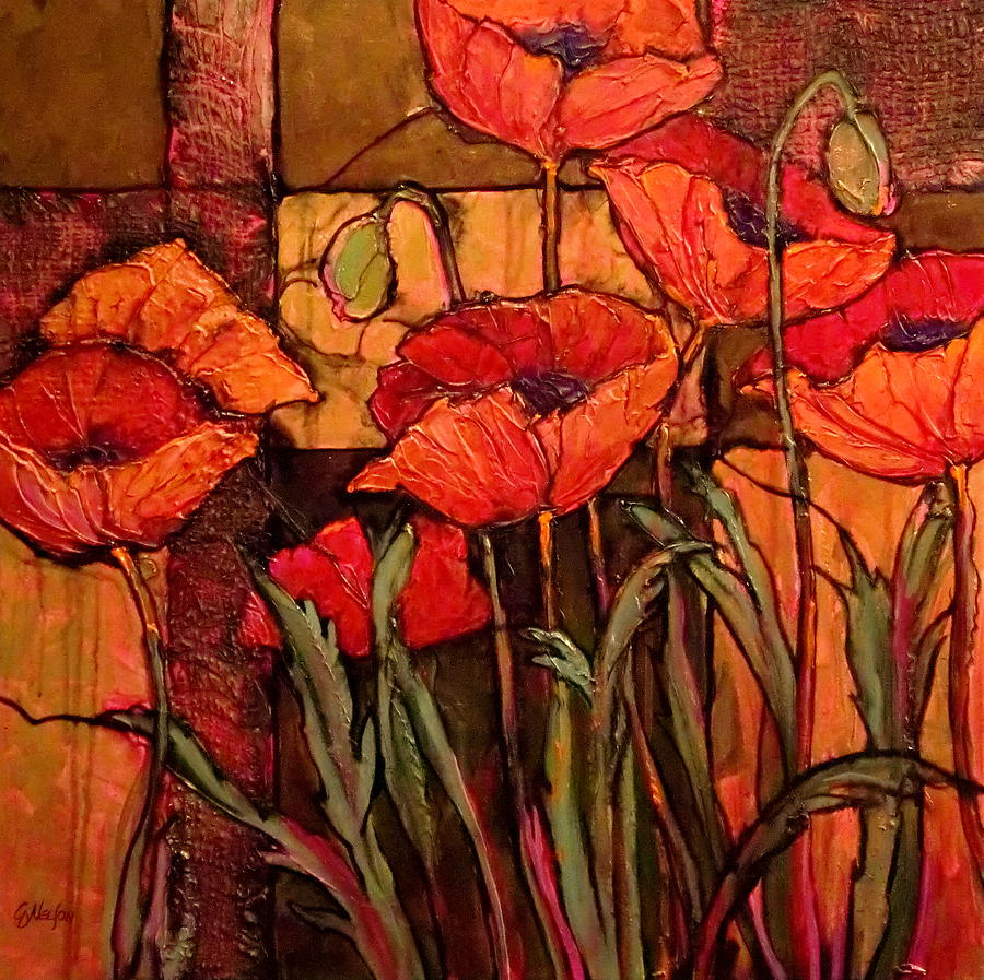 Poppies Painting - Seven Poppies by Carol Nelson Poppies Painting - Seven Poppies by Carol Nelson