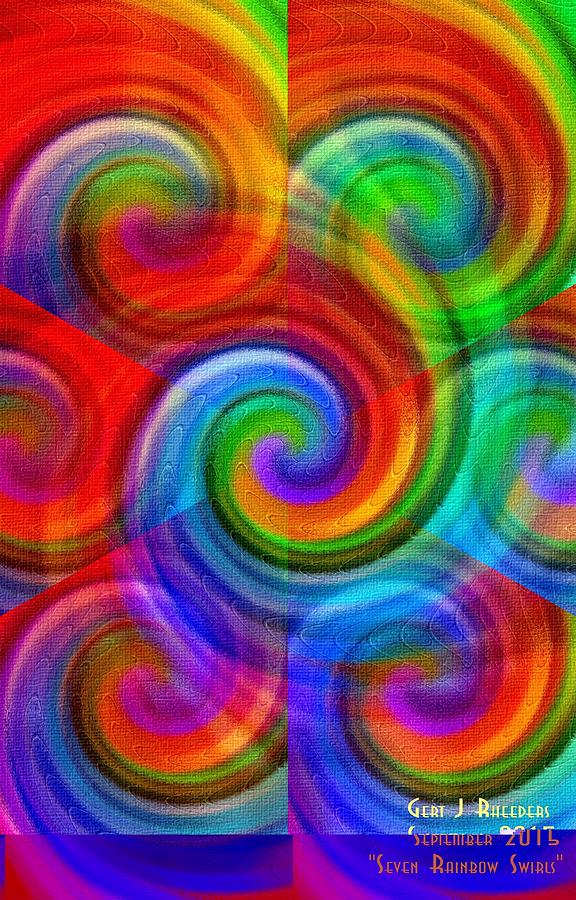 Seven Rainbow Swirls V A Painting