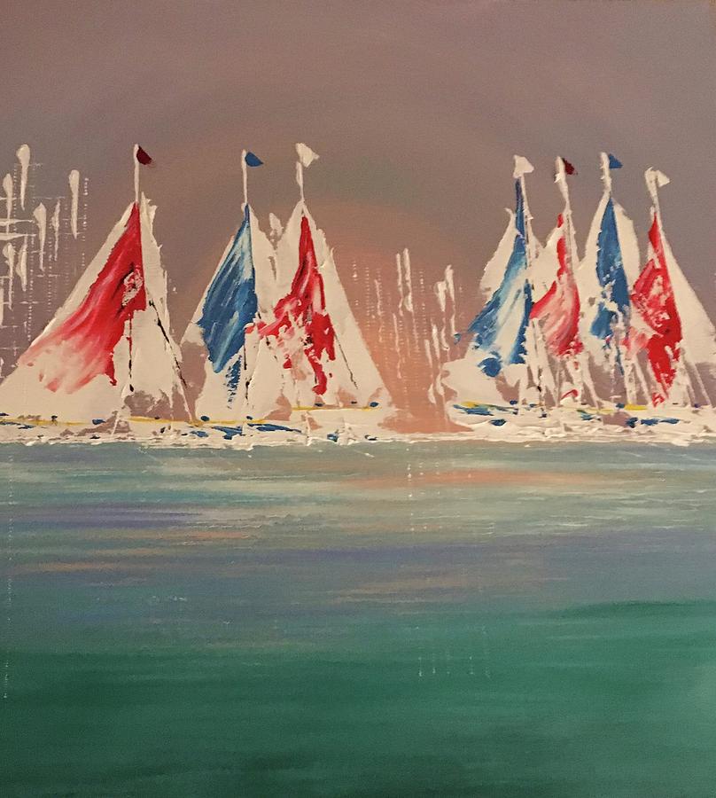 Seven Sails to Win Painting by George Riney