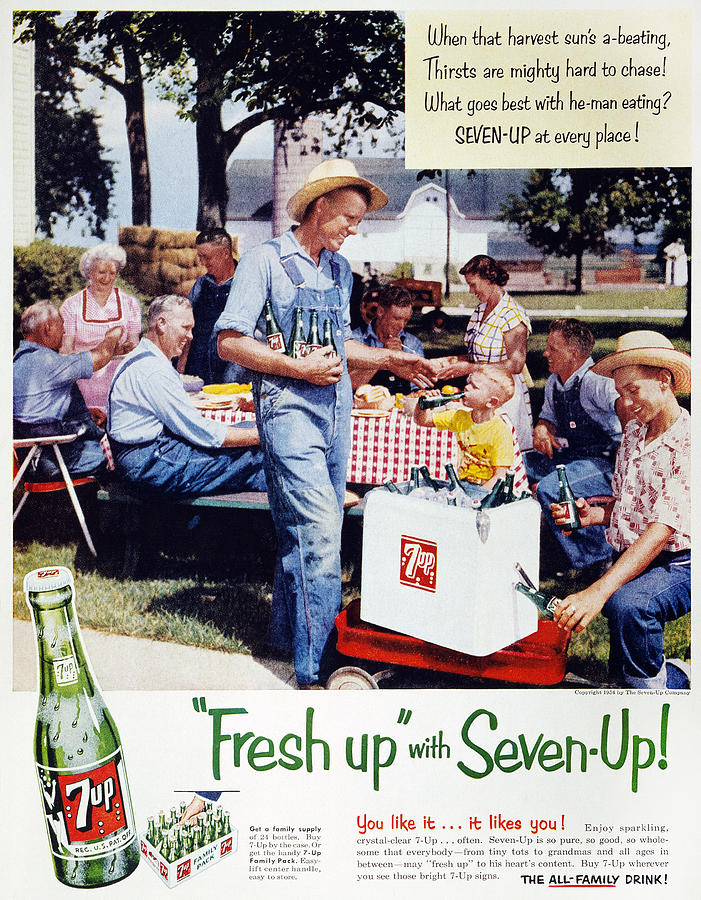 Seven-up Soda Ad, 1954 Photograph by Granger