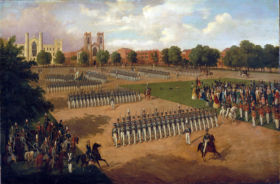 Washington Square Painting - Seventh Regiment on Review. Washington Square. New York by Otto Boetticher