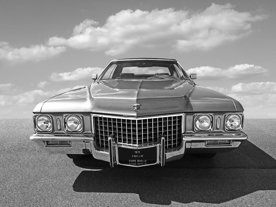 Seventies Superstar - 71 Cadillac in Black and White Photograph by Gill Billington