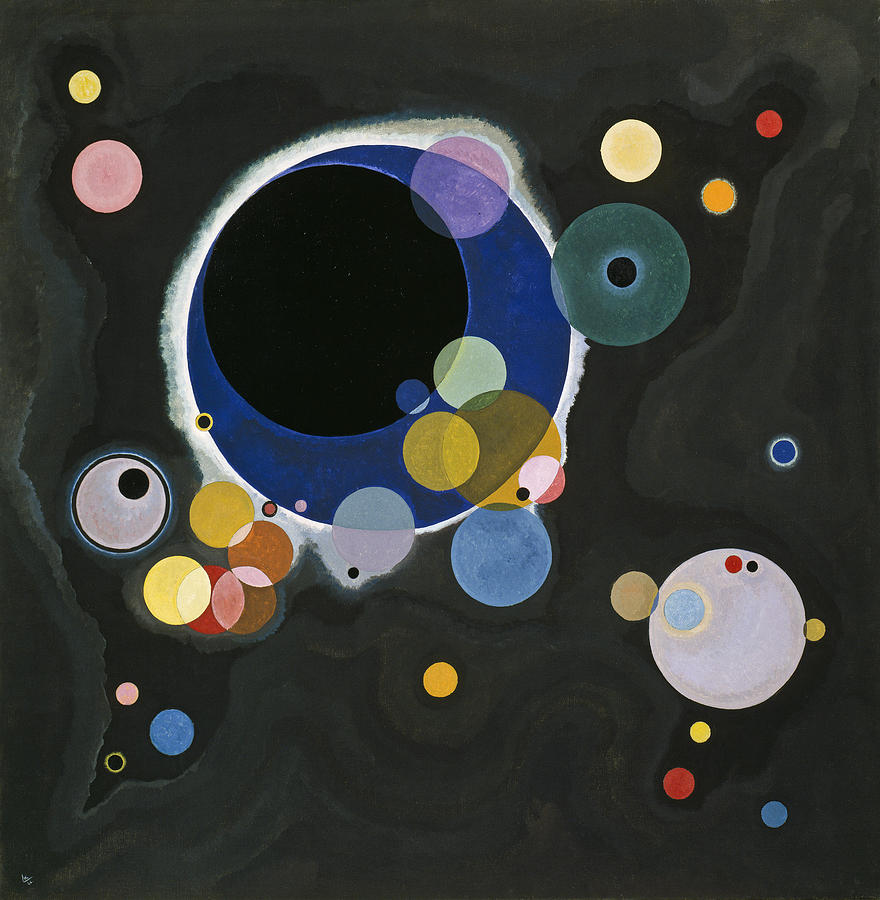Blue Painting - Several Circles by Vassily Kandinsky