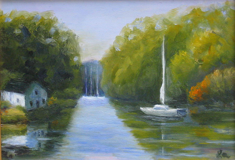 Severn River Reflections Painting by Linda Anderson
