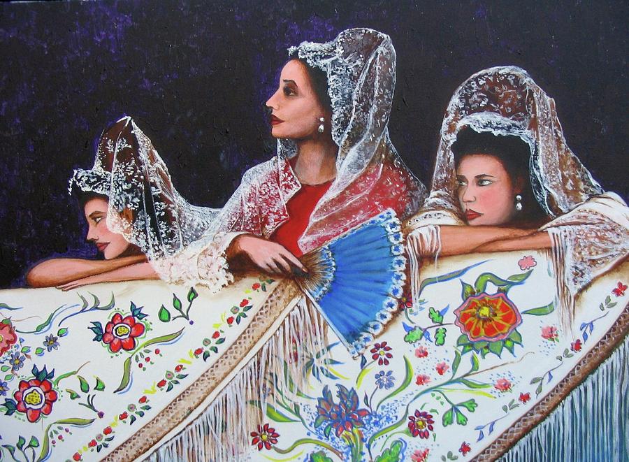 Sevillas ladies Painting by Jorge Parellada