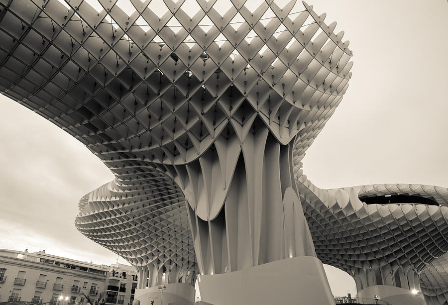 Seville - Black And White Metropol Parasol Photograph by AM FineArtPrints