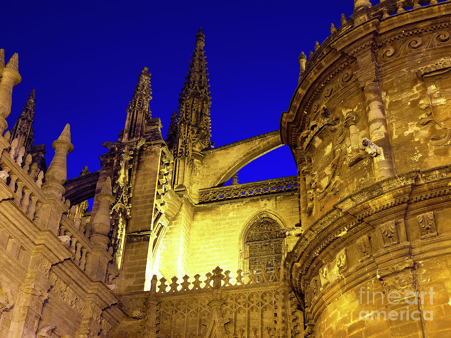 Seville Cathedral Night Angles Photograph by John Rizzuto