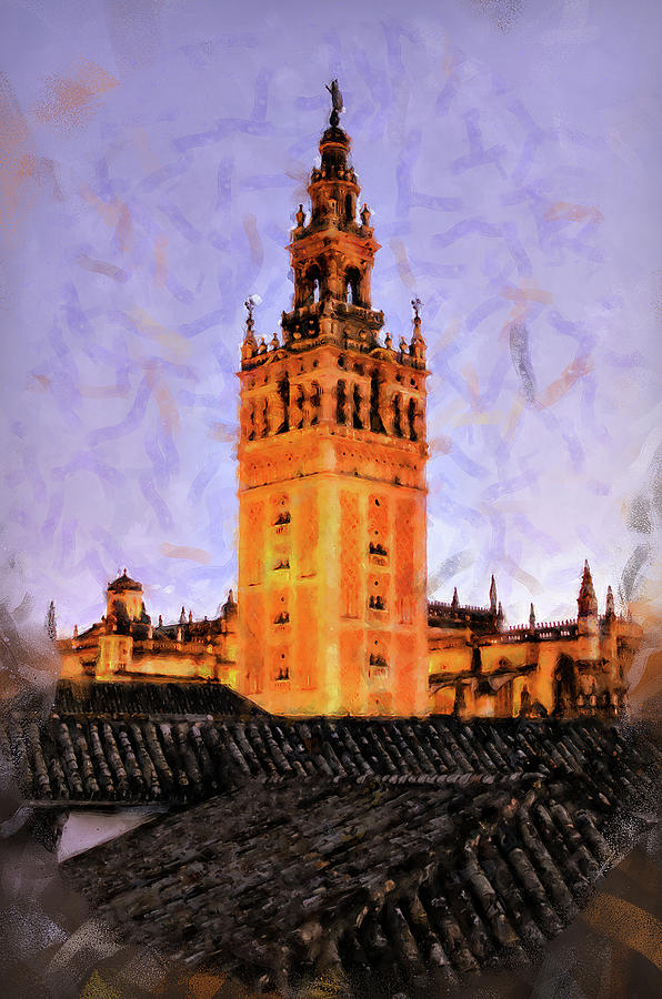 Seville, Giralda - 04 Painting by AM FineArtPrints