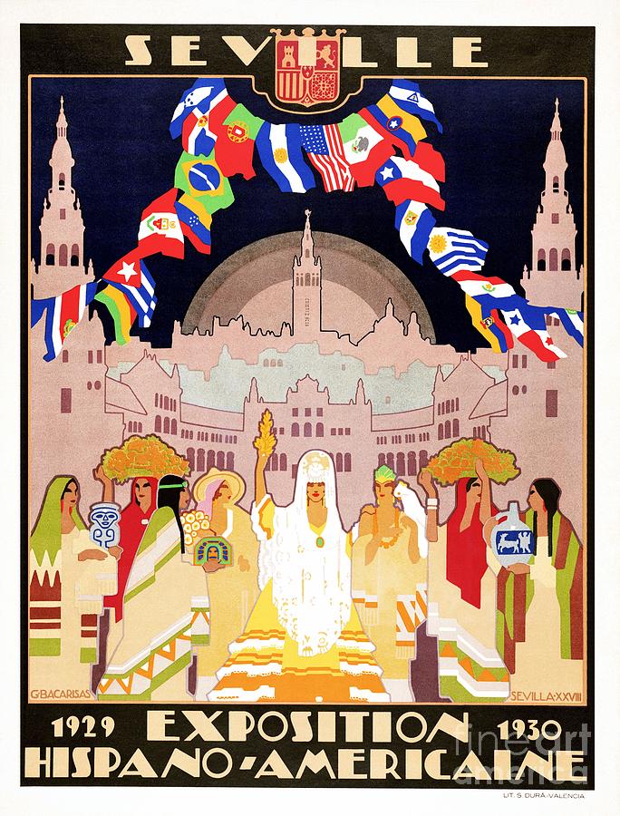 Seville Sevilla Art Deco Hispano-American expo 1929 Digital Art by Heidi De Leeuw