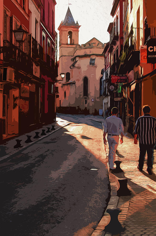 Seville, the colorful streets of Spain Painting by AM FineArtPrints