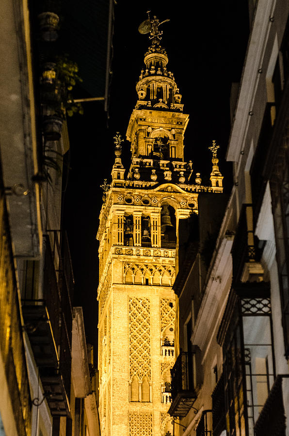 Seville - The Giralda at night  Photograph by AM FineArtPrints