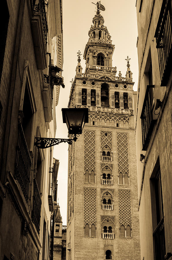 Seville - The Giralda in Sepia Tones Photograph by AM FineArtPrints
