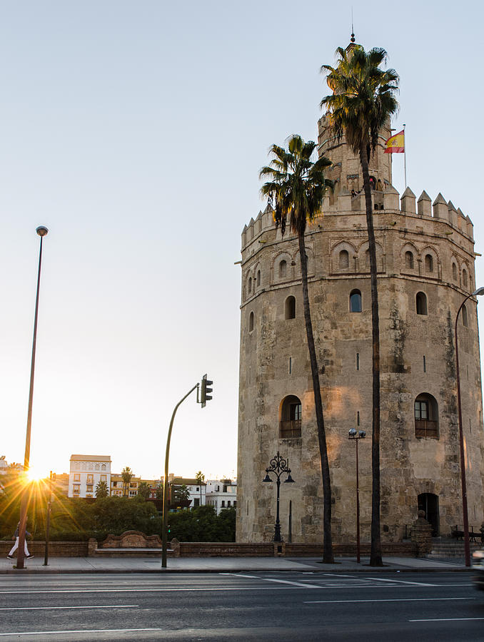 Seville - Torre del oro at sunset 2 Photograph by AM FineArtPrints