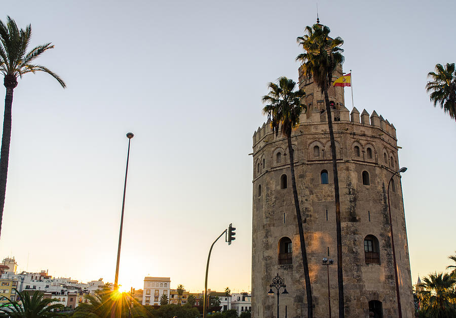 Seville - Torre del oro at sunset Photograph by AM FineArtPrints