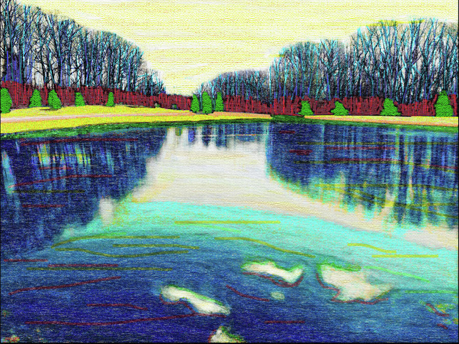 Winter Pond Digital Art by Rod Whyte