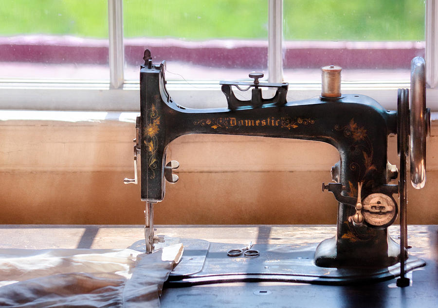Vintage Photograph - Sewing Machine - A stitch in time by Mike Savad