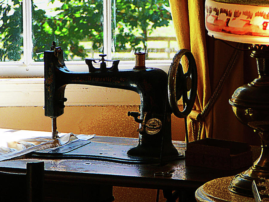 Sewing Machine and Lamp Photograph by Susan Savad