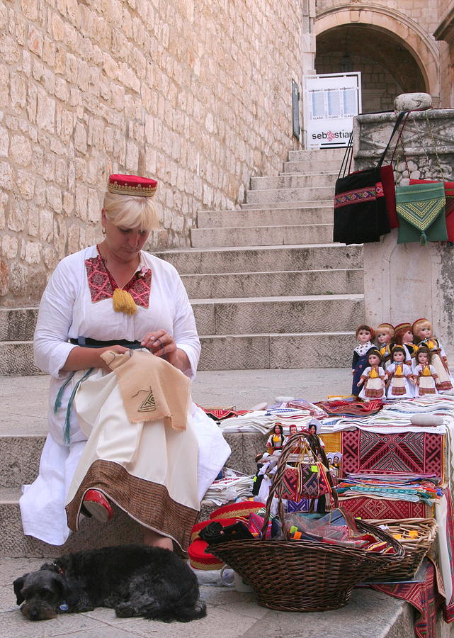 Sewing Souvenirs in Old Dubrovnik by Laurel Talabere Sewing Souvenirs in Old Dubrovnik by Laurel Talabere
