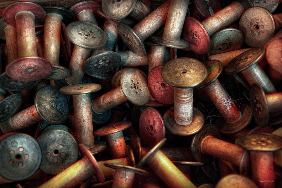 Abstract Photograph - Sewing - Spools  by Mike Savad