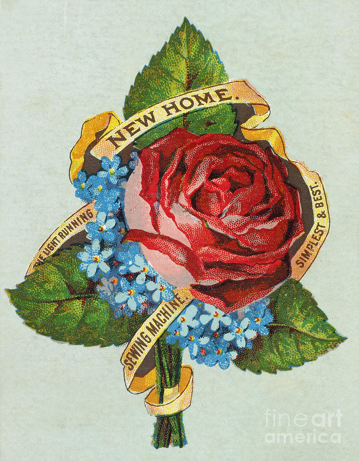 SEWING TRADE CARD, c1880 Photograph by Granger