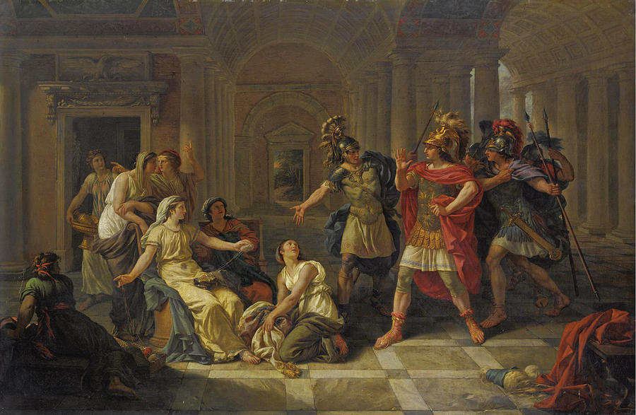 Sextus Tarquinius admiring the Virtue of Lucretia Painting by Jean-Jacques Lagrenee