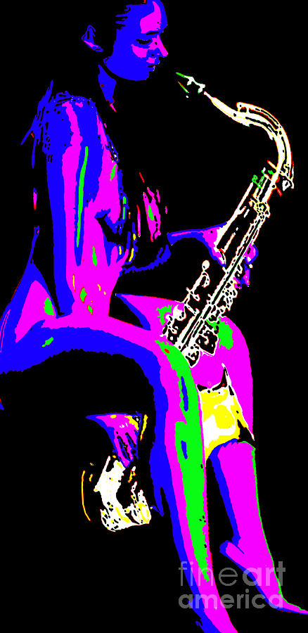 Jazz Painting - Sexy sax by Thomas Oliver