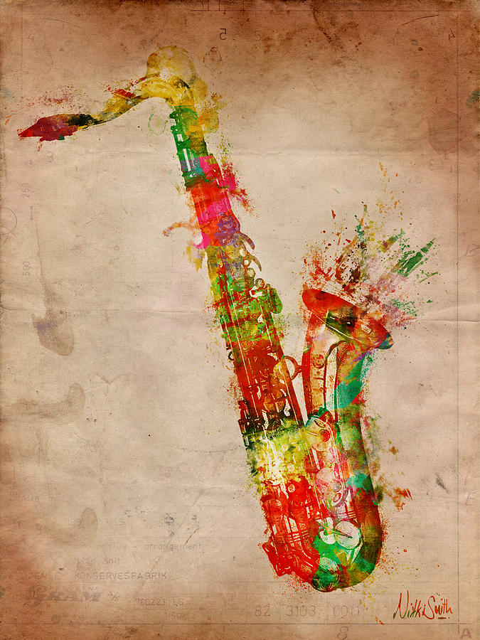 Saxophone Digital Art - Sexy Saxaphone by Nikki Smith