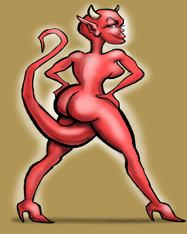 Sexy Digital Art - Sexy She Devil by Kevin Middleton