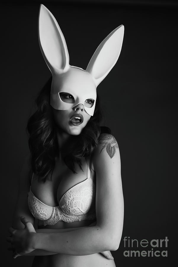 Nude Photograph - Sexy White Bunny by Jt PhotoDesign