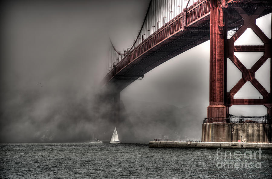 Golden Gate Bridge Photograph - Golden Gate Bridge Apocalyptic Fog - San Francisco #1 by Mark Ayzenberg