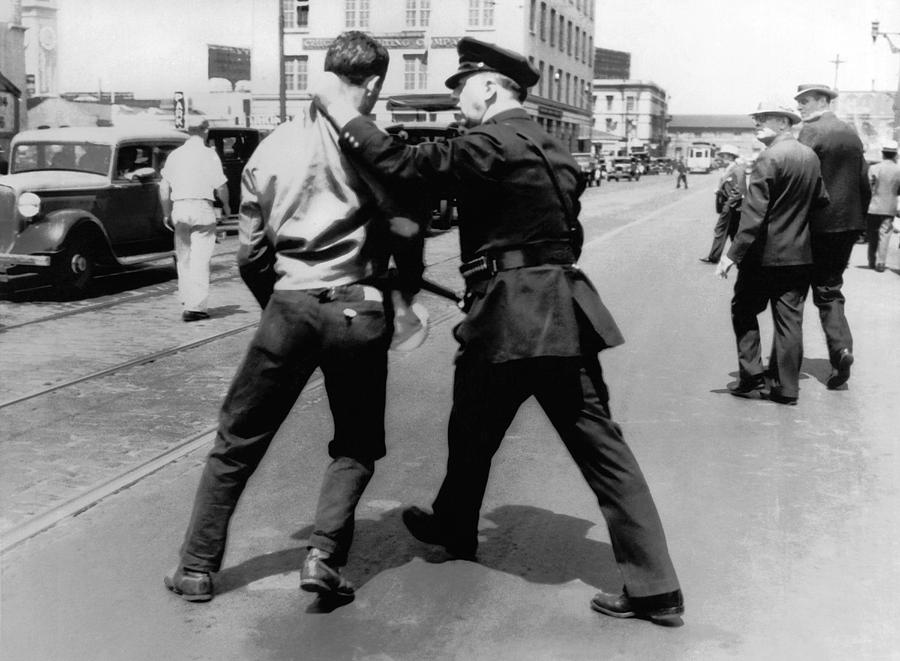 SF Striker Arrested Photograph by Underwood Archives
