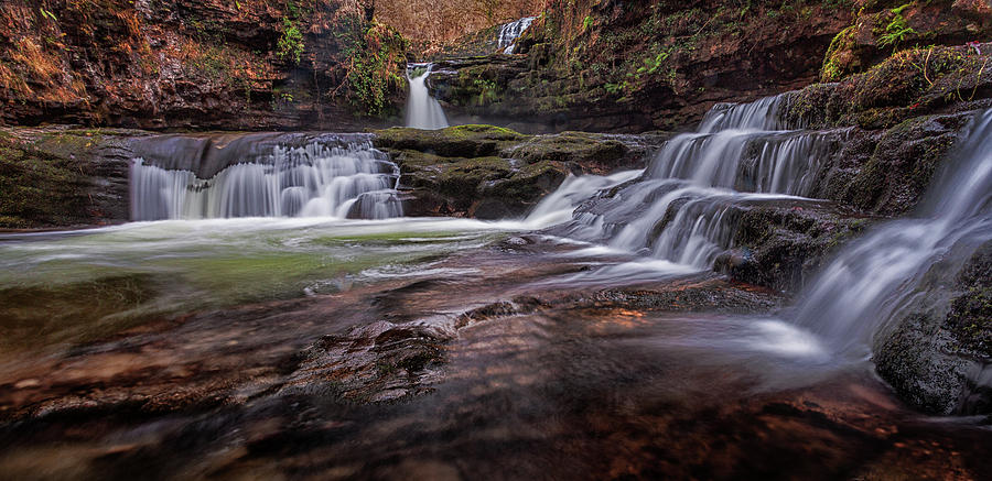 Waterfall Photograph - Sgwd Isaf Clun Gwyn falls by Leighton Collins